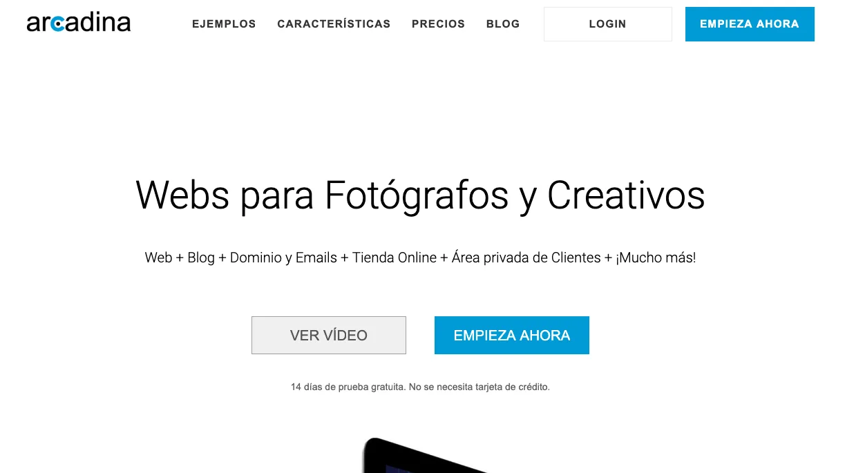 SI NECESITAS CREAR UNA WEB DE FOTOGRAFÍA, ARCADINA TE DA LA SOLUCIÓN