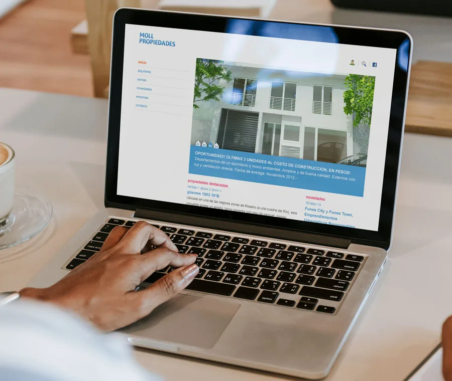 Moll Propiedades, Diseño, Maquetación, Programación, Sitio, Web, Institucional, Empresa, Inmobiliaria, Rosario