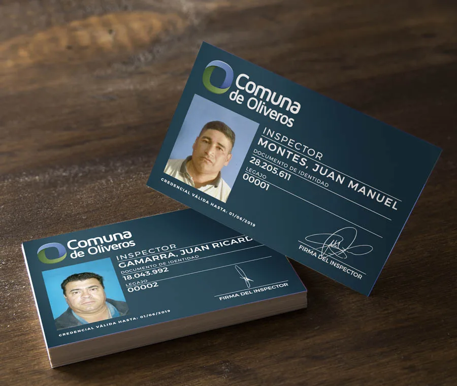 tarjeta, identificación, inspectores, diseño, gráfico