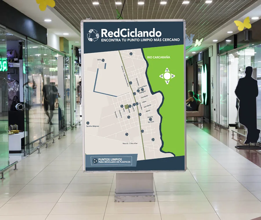 diseño, cartel, publicitario, redciclando