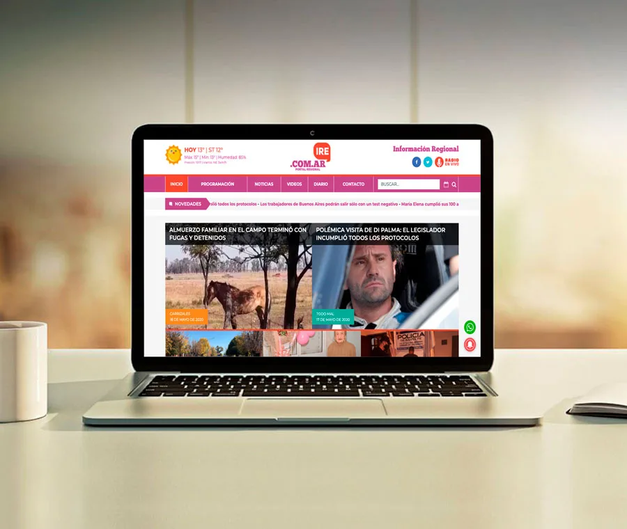 Información Regional, Oliveros, Santa Fe, Diseño, Web, Portal, Maquetación, Programación