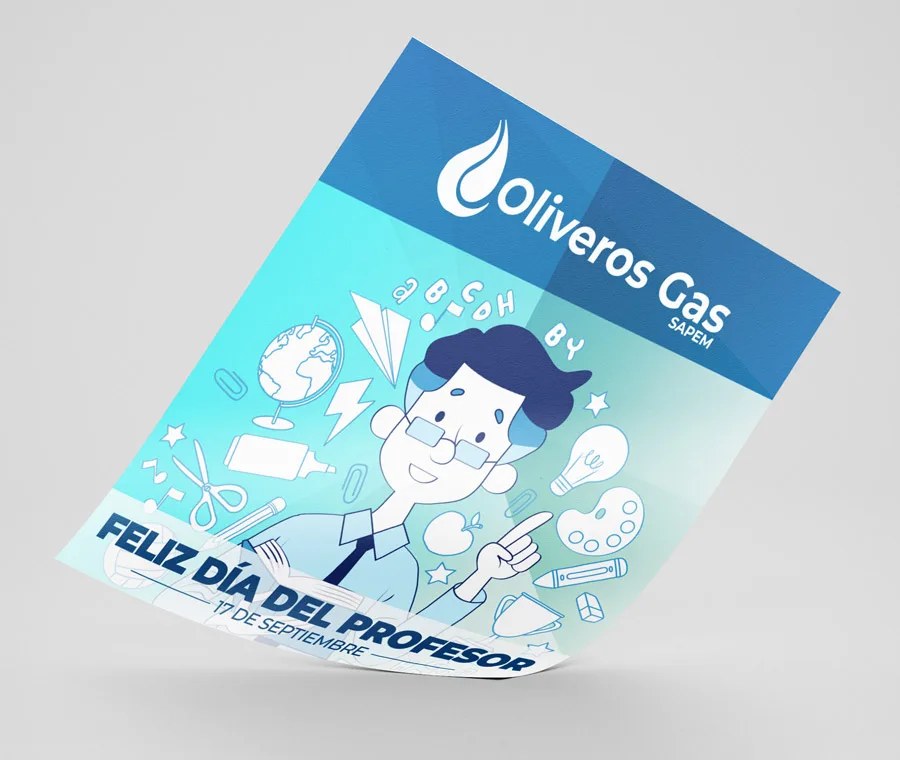 Diseño, Flyer, gráfico, Newsletter, Oliveros Gas