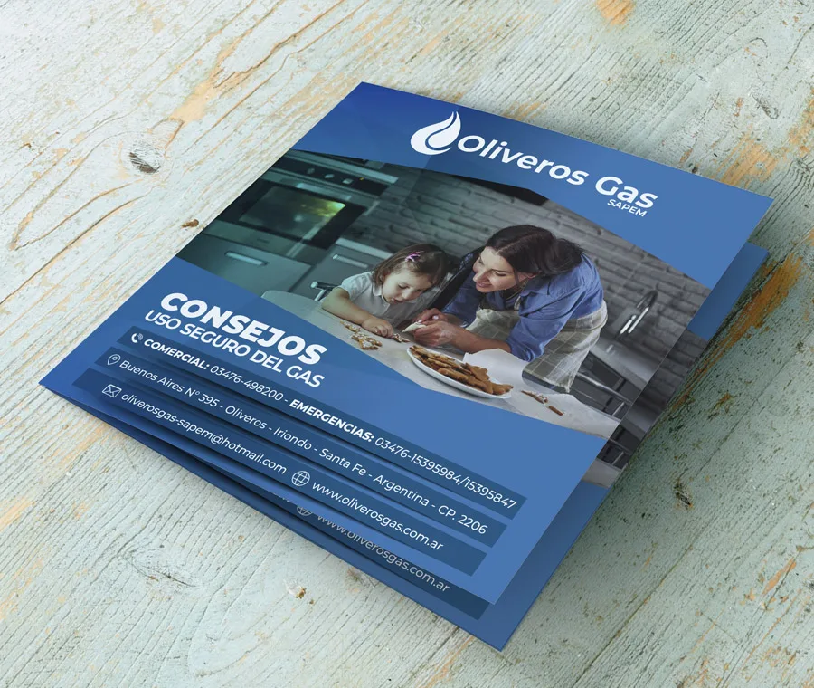 Diseño, Flyer, gráfico, Newsletter, Oliveros Gas
