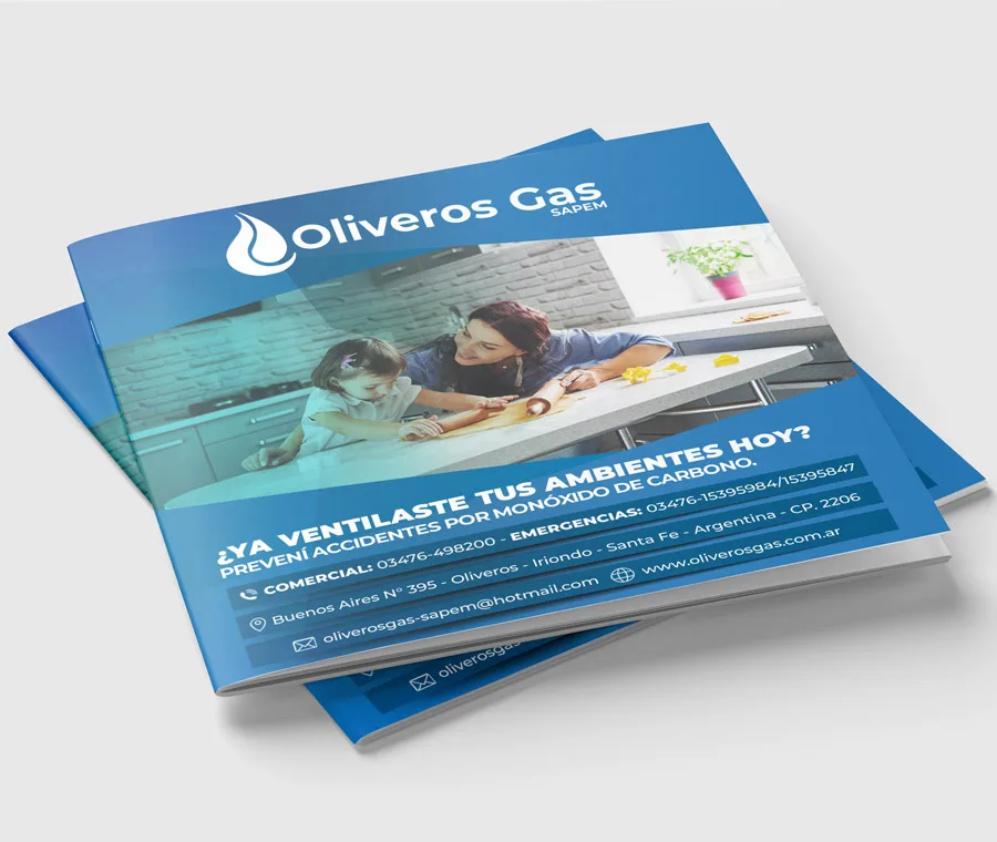 flyer, newsletter, diseño, gráfico, web, Oliveros Gas