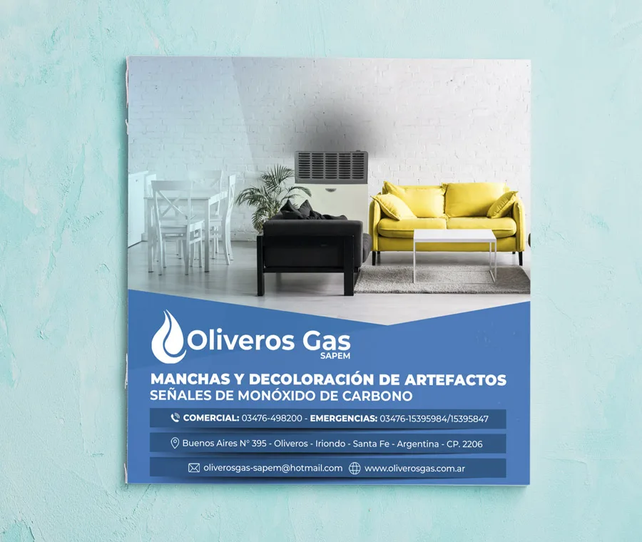 flyer, newsletter, diseño, gráfico, web, Oliveros Gas