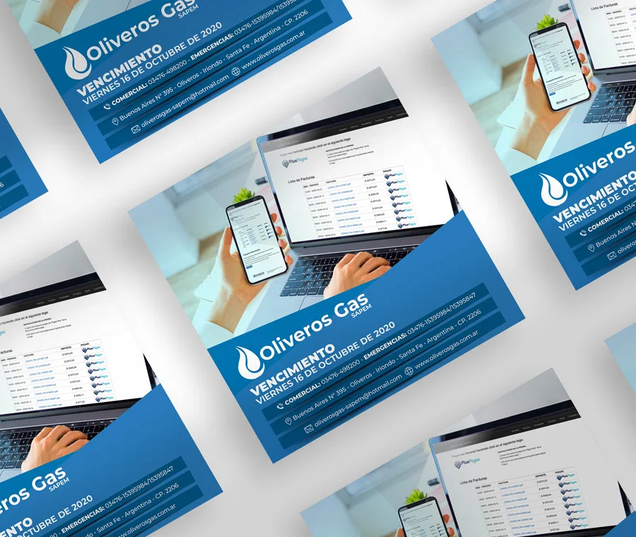 flyer, newsletter, diseño, gráfico, web, Oliveros Gas