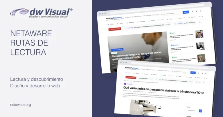 Rediseño de Netaware: portada y página de noticia, trabajo de DWVisual
