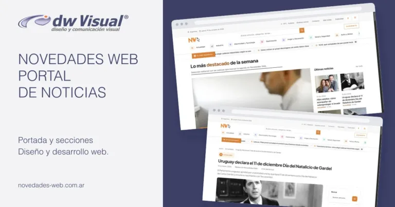 Rediseño de Novedades Web: portada y página de noticia, trabajo de DWVisual