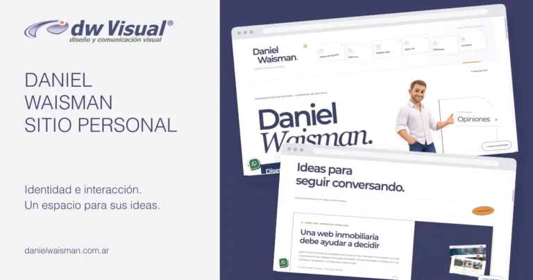 Sitio personal de Daniel Waisman: portada y archivo de notas en capturas reales del proyecto de DWVisual