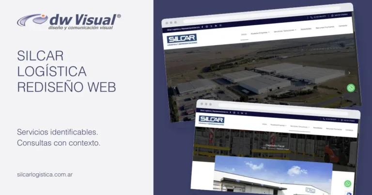 Rediseño web de Silcar Logística: portada y página de depósito fiscal, trabajo de DWVisual